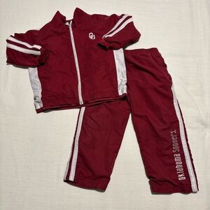 Vintage Little Kids Red Oak Oklahoma Sooners Windbreaker Outfit Jacket Pants